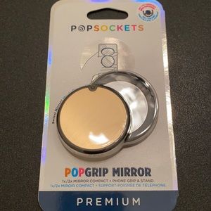 PopGrip Mirror Aluminum Brushed Gold Grip & Stand